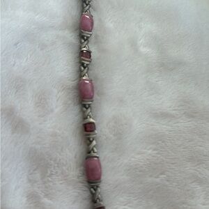 Elegant Pink and Silver Women's Bracelet
